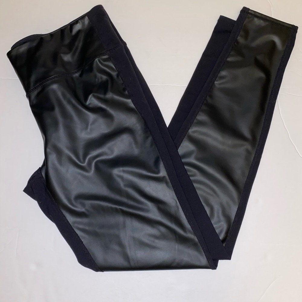 Athleta Faux Leather Leggings size large + tall